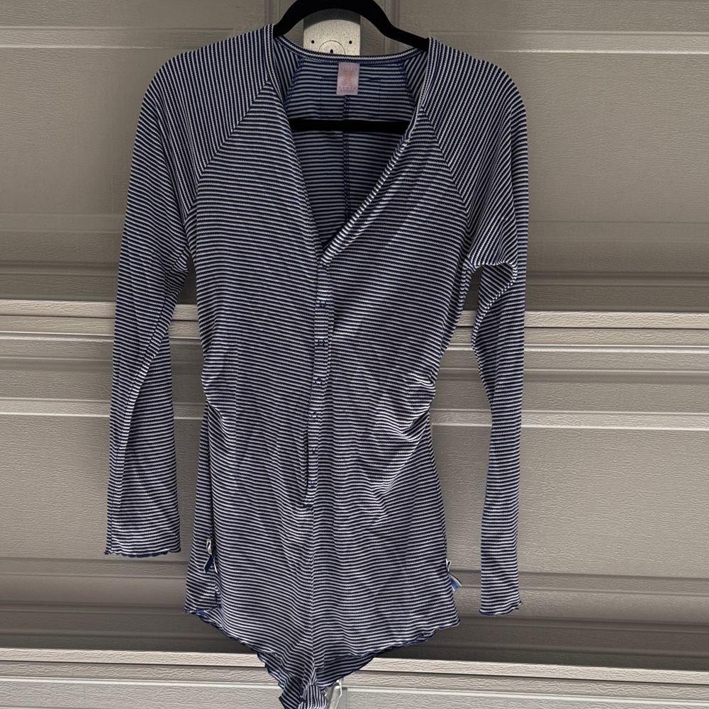 Savage X Fenty Navy Striped Women's Pajama Onesie
